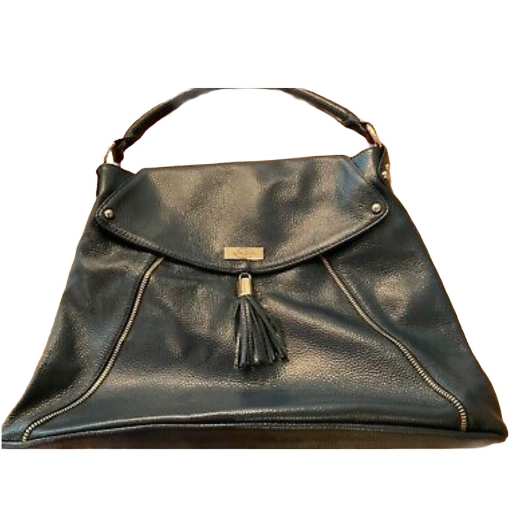Onna Ehrlich black hobo bag with tassel
